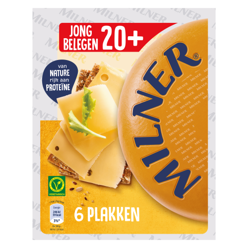 Milner 20+ Kaas Jong Belegen plakken 150g