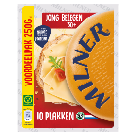 Milner 30+ Kaas Jong Belegen plakken 250g