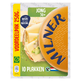 Milner 30+ Kaas Jong plakken 250g